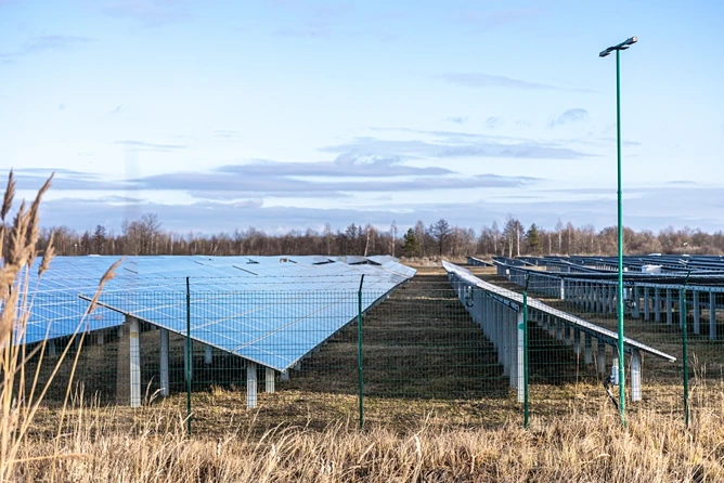 Off-grid solar systems with ground-mounted panels in a rural energy setup