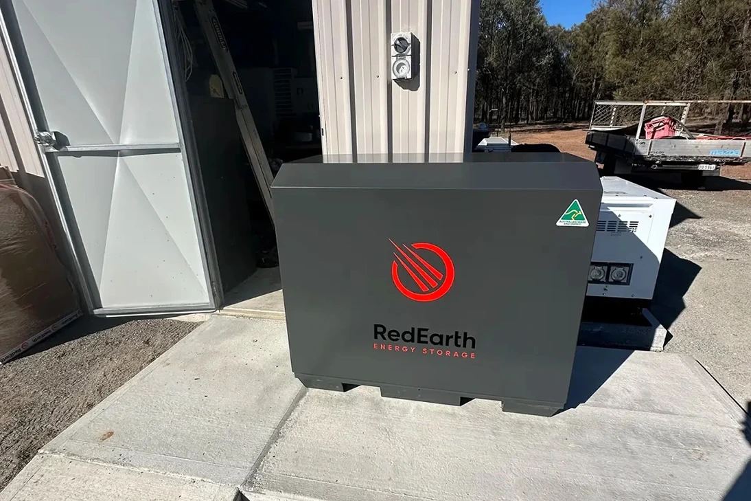 Residential solar battery rebate installation on exterior wall