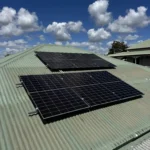 Solar panel installation on a Queensland metal roof by Bright Spark Group