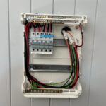 New switchboard with circuit breakers, neat wiring and earth bar